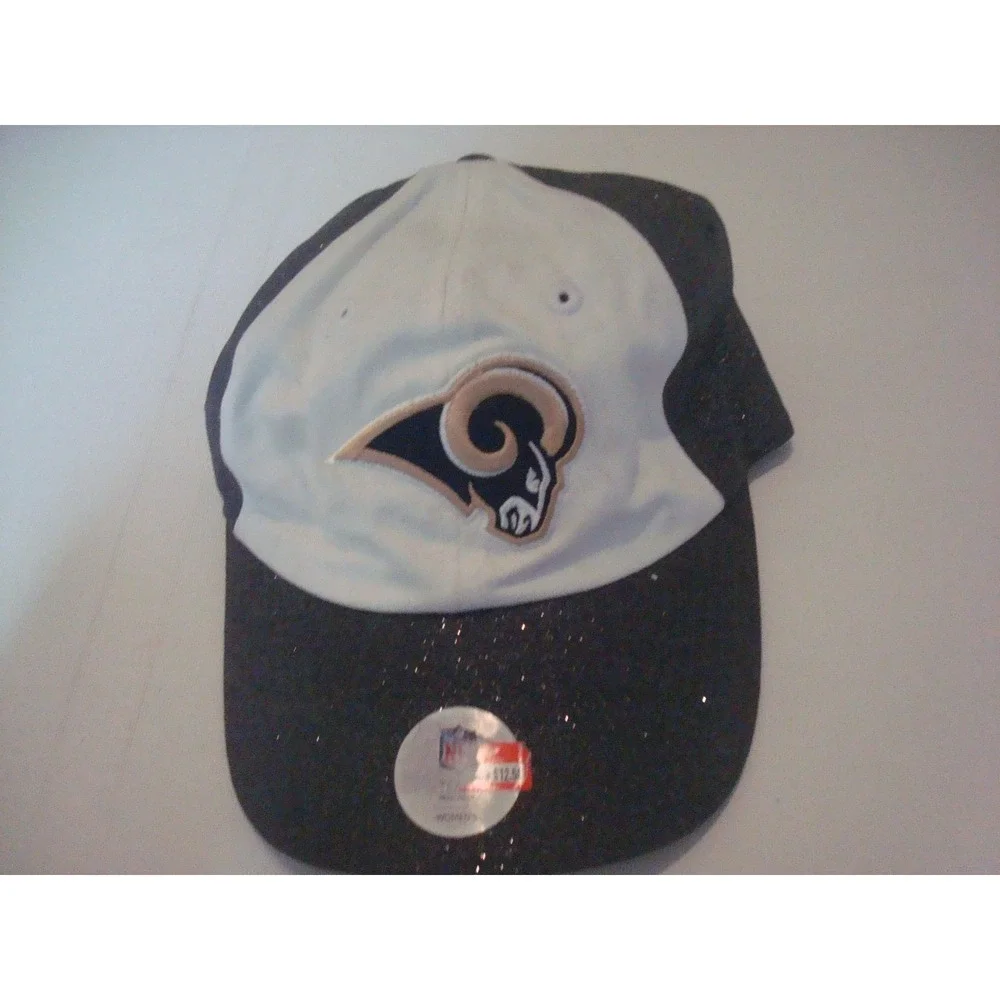 WOMENS RAMS L.A.  GLITTER  Y2K OOS BEACH HAT CAP VINTAGE RARE  H5
